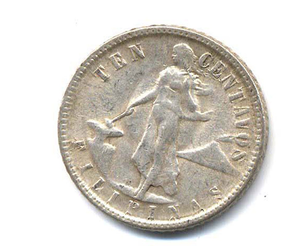 1945-D アメリカ/フィリピン 10 センタボス銀貨 - Etsy 日本