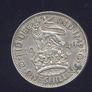 1940 Great Britain Silver One Shilling - George VI
