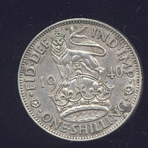 1940年 イギリス 1シリング銀貨 - ジョージ6世 - Etsy 日本