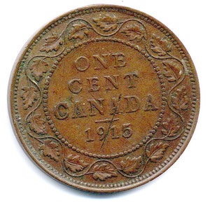 1915 Canadian 1-Cent Large (George V)