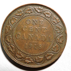 1918 Canadian 1-Cent Large (George V)