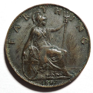 1897 British Farthing (Queen Victoria)