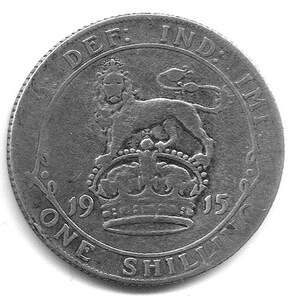 1915 Great Britain Silver One Shilling - (King George V)