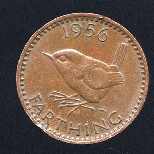 1956 Great Britain Farthing Coin - Queen Elizabeth II
