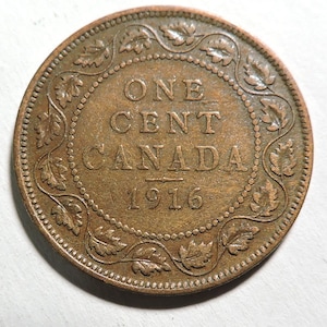 1916 Canadian 1-Cent Large (George V)