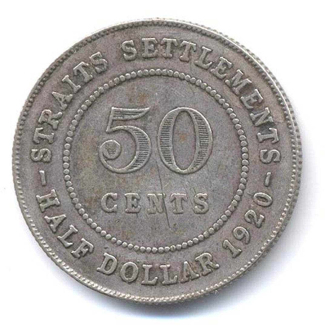 英領海峡植民地　ジョージ５世　５０セント銀貨　１９２０ il_1080xN.786252909_8gwk.jpg