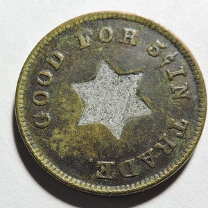 Vintage ‘Good For 5 c In Trade’  ‘#46’ – 21mm – XF or better.