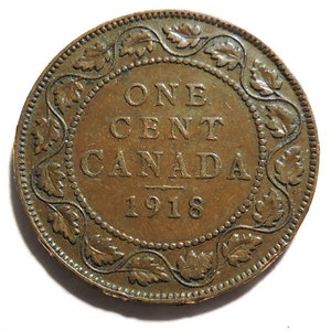 1918 Canadian 1-Cent Large (George V)