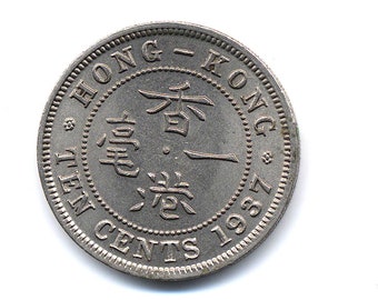 1937 Hong Kong 10 Cents (King George VI)