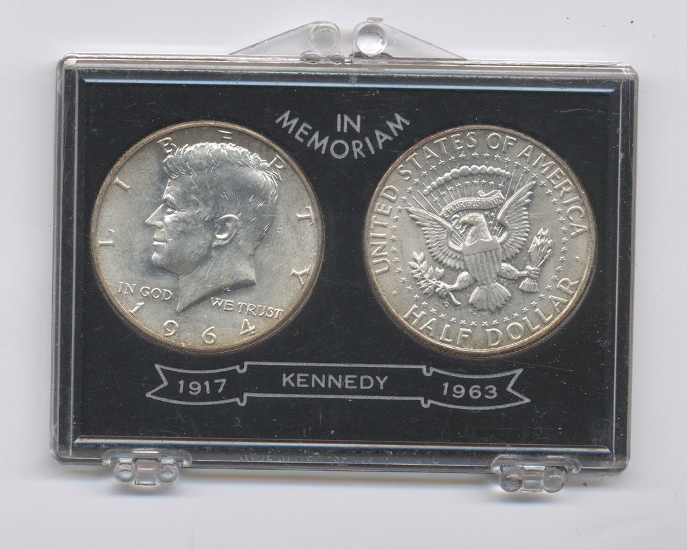 1964 Set of 2-90% Silver John F Kennedy JFK Half Dollar Circulated Very Fine 