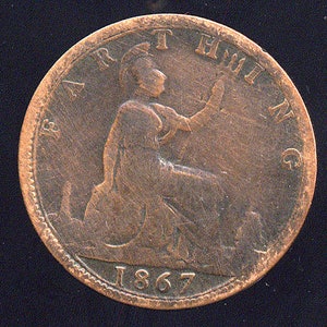 1867 Great Britain Farthing - VG or better (Queen Victoria)