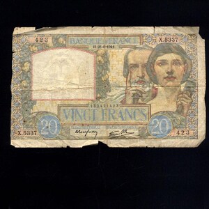 Banconota da 20 franchi della Francia del 1941