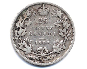 1902-H Canadian 25-Cents Silver (Edward VII)