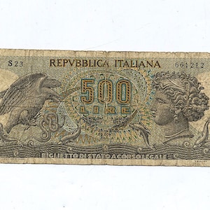 1975 Italy 500 Lire Bank Note - Arethusa