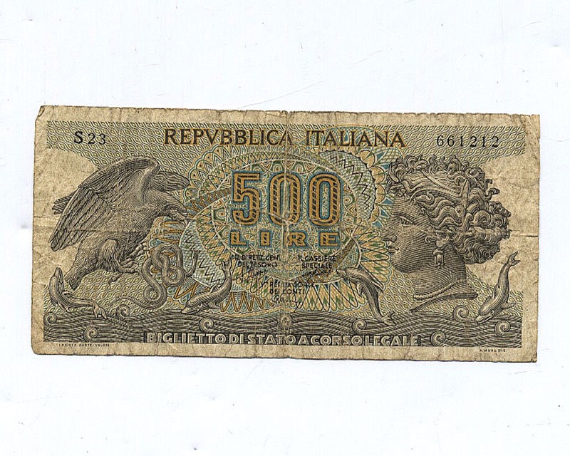 1975 Banconota da 500 Lire Italia - Aretusa