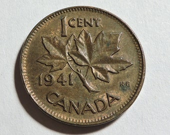 Canadian One-Cent Small 1941 AU