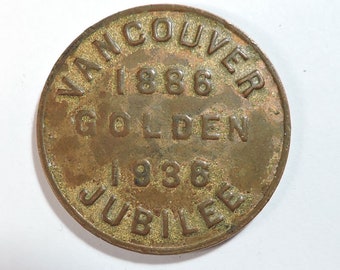 1886-1936 Vancouver BC Golden Jubilee Medallion Token