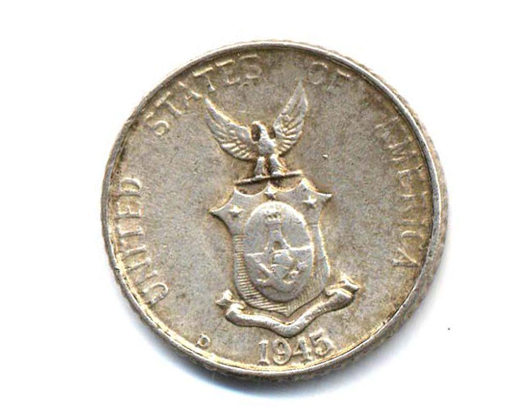 1945-D アメリカ/フィリピン 10 センタボス銀貨 - Etsy 日本