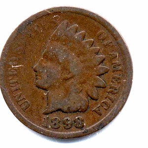 US 1898 Indian Head Penny - VG or better