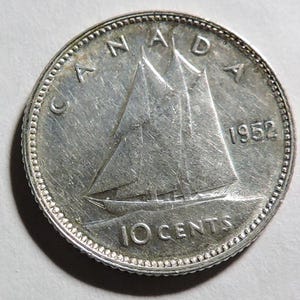 1952 Canadian .10 Cents Silver