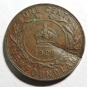 1929 Newfoundland One Cent Large (George V)