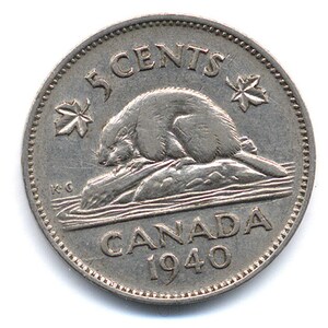 1940 Canada Five Cents (George VI)