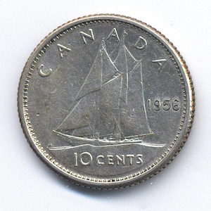 1956 Canada .10 cents Silver (Elizabeth II)