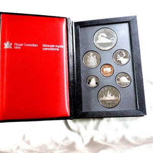 1986 Canada Silver Double Dollar Proof Set Transcontinental Railroad