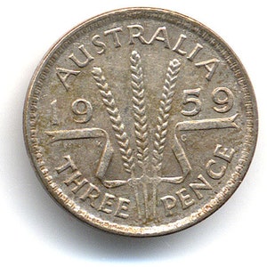 1959 Australia Silver Threepence - 3 Pence (Elizabeth II)