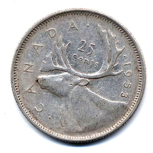 1953 Canadian 25-Cents Silver