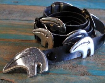 Vintage Navajo Sterling Silver Bear Concho Belt *