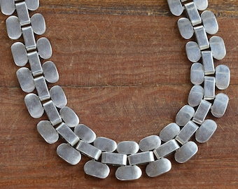 Bold Sterling Silver Necklace from Mexico.  17" long