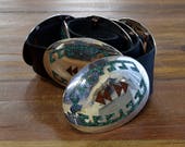 Vintage Navajo Sterling Silver Turquoise And Coral Chip Inlay Concho Belt By Corbet Joe