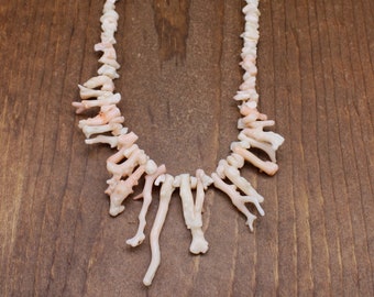 Vintage Angel Skin Branch Coral Necklace*