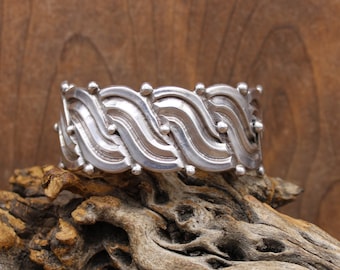 Rare Taxco Pre-Eagle Art Deco Heavy Sterling Silver Cuff Bracelet *