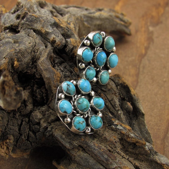 Sterling Silver and Turquoise Clip On Earrings - image 2