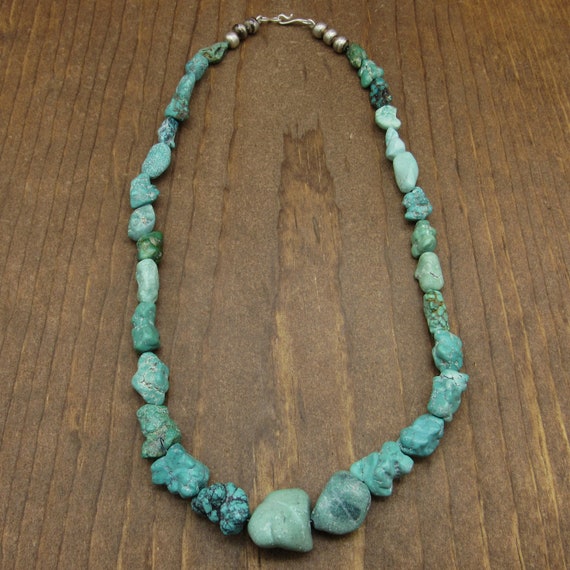 Vintage Southwestern Turquoise Nugget Necklace - image 1