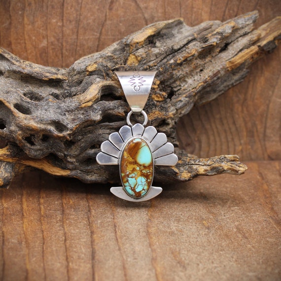 Sterling Silver Turquoise Pendant with Large Bail *