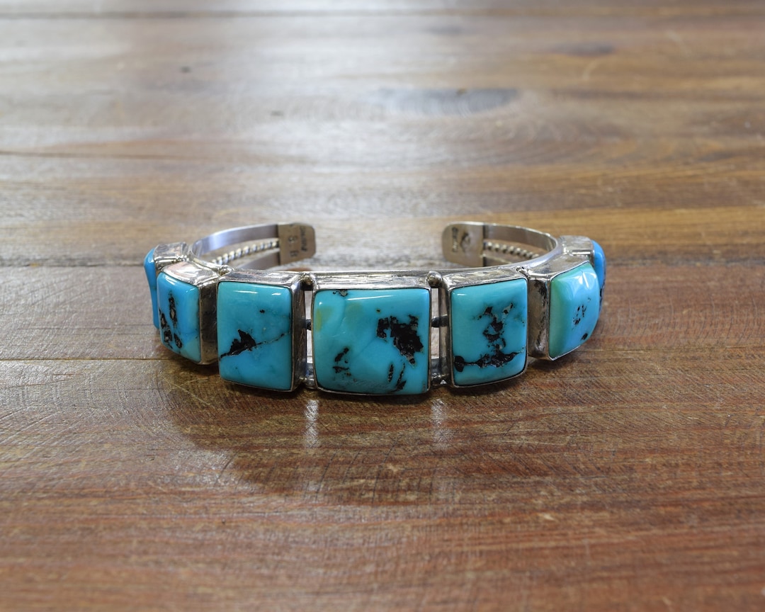 Navajo Sterling Silver and Turquoise Cuff Bracelet * - Etsy