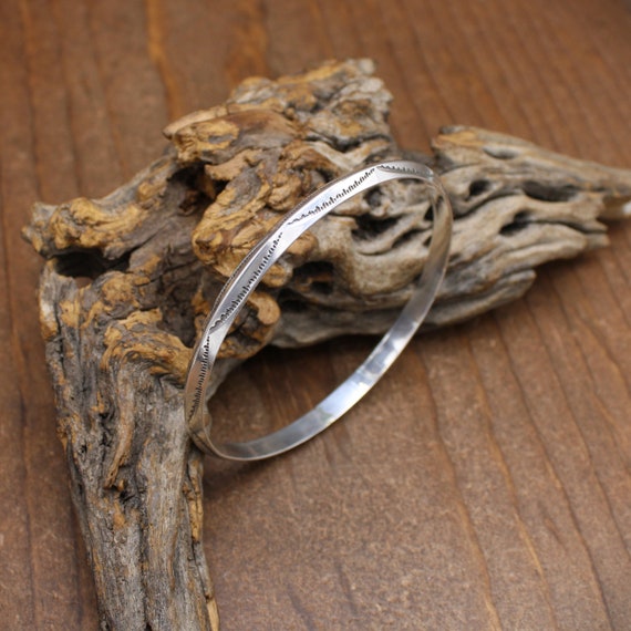 Sterling Silver Triangle Wire Southwest Bangle Bracelet by Tahe - Etsy