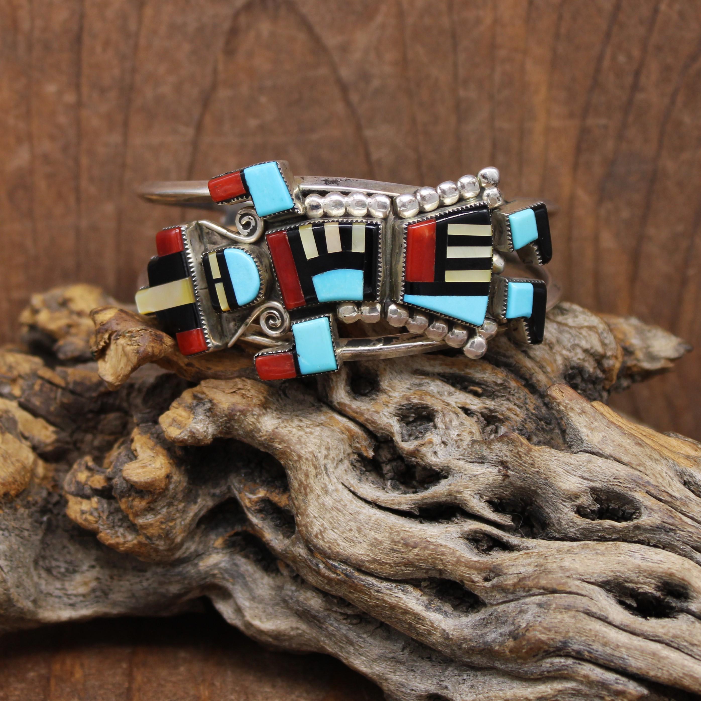 Museum Quality Vintage Zuni Turquoise Native American Jewelry Silver Quail Sterling Bracelet Old Museum Quality Vintage Zuni Turquoise Native American Jewelry Silver Quail Sterling Bracelet Old