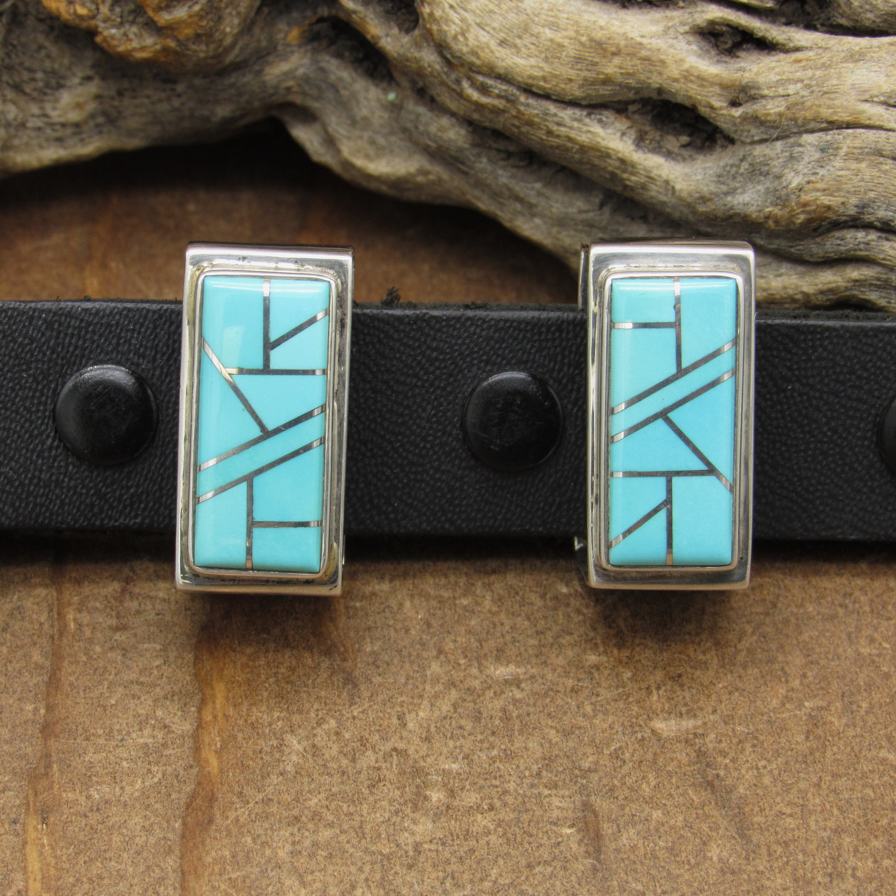 Navajo Vintage Sterling Silver Inlay Turquoise Ranger Set* - Etsy