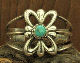 Southwest Sterling Silver and Turquoise Cuff Bracelet*