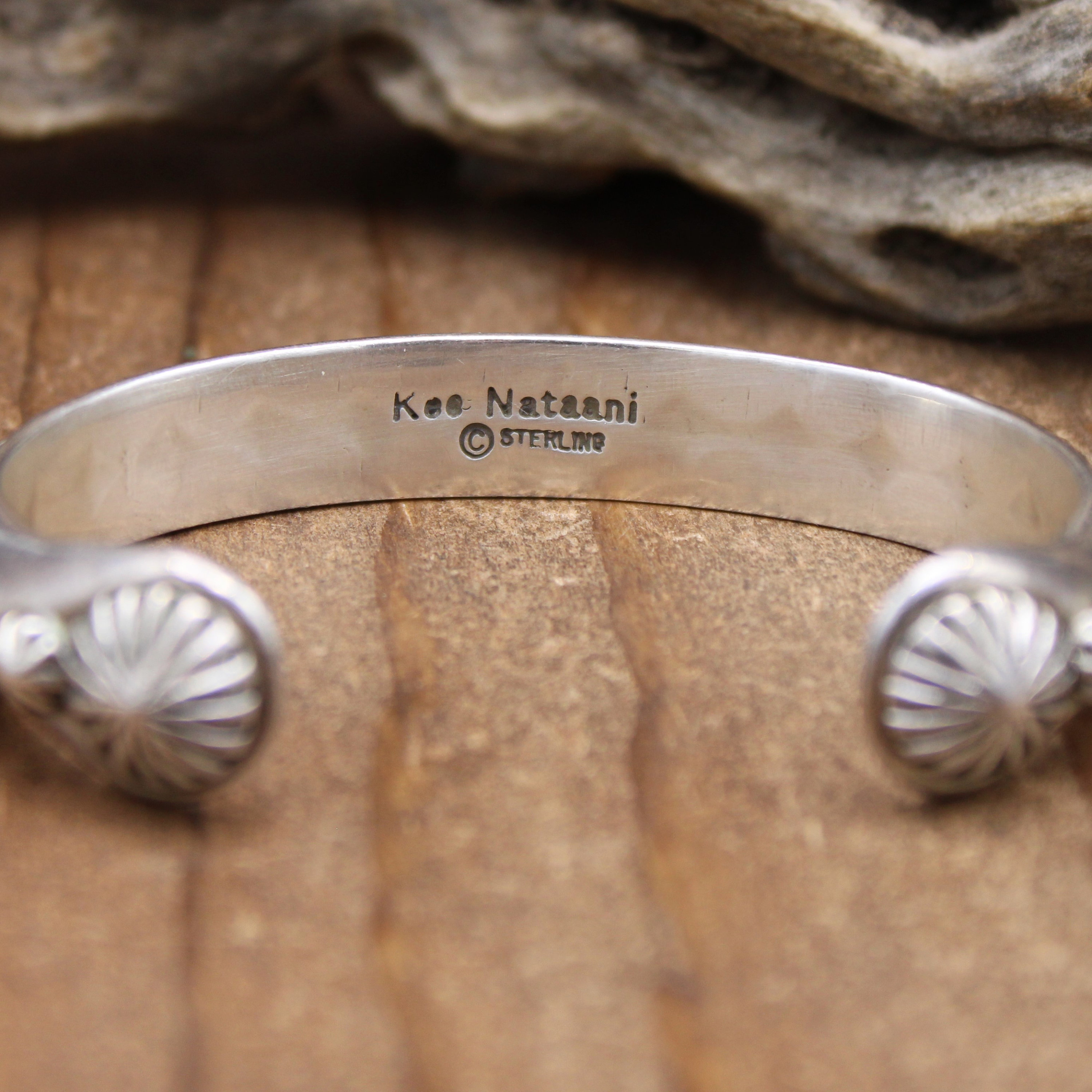 Sterling Silver Triangle Wire Cuff Bracelet by Navajo Kee Nataani
