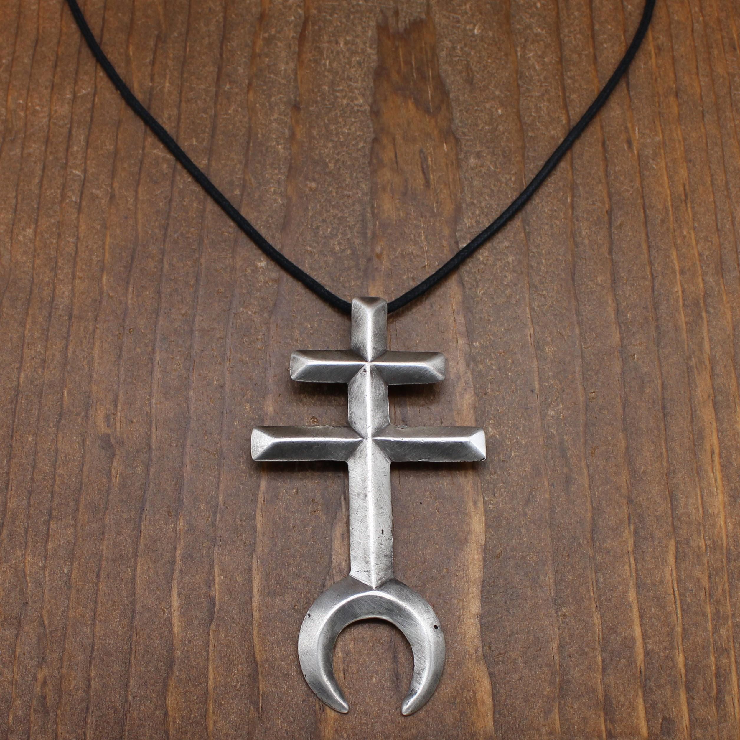 Large Sand Cast Sterling Silver Isleta Cross/dragonfly Pendant on