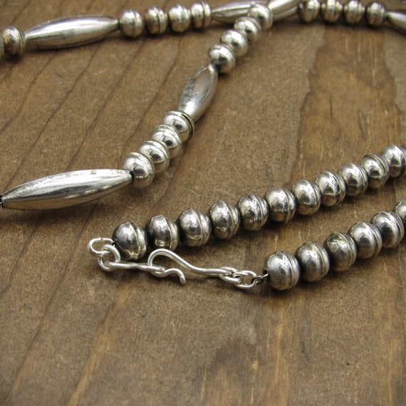 Vintage Sterling Silver Beaded Necklace - image 5