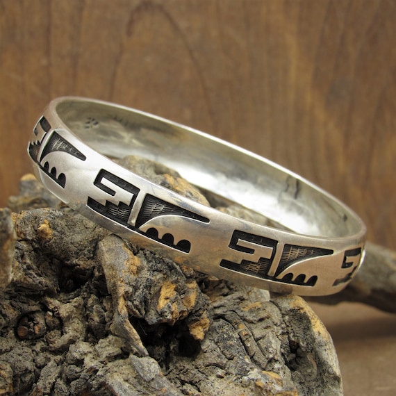 Sterling Silver Bangle Bracelet by Hopi Bernard D… - image 3
