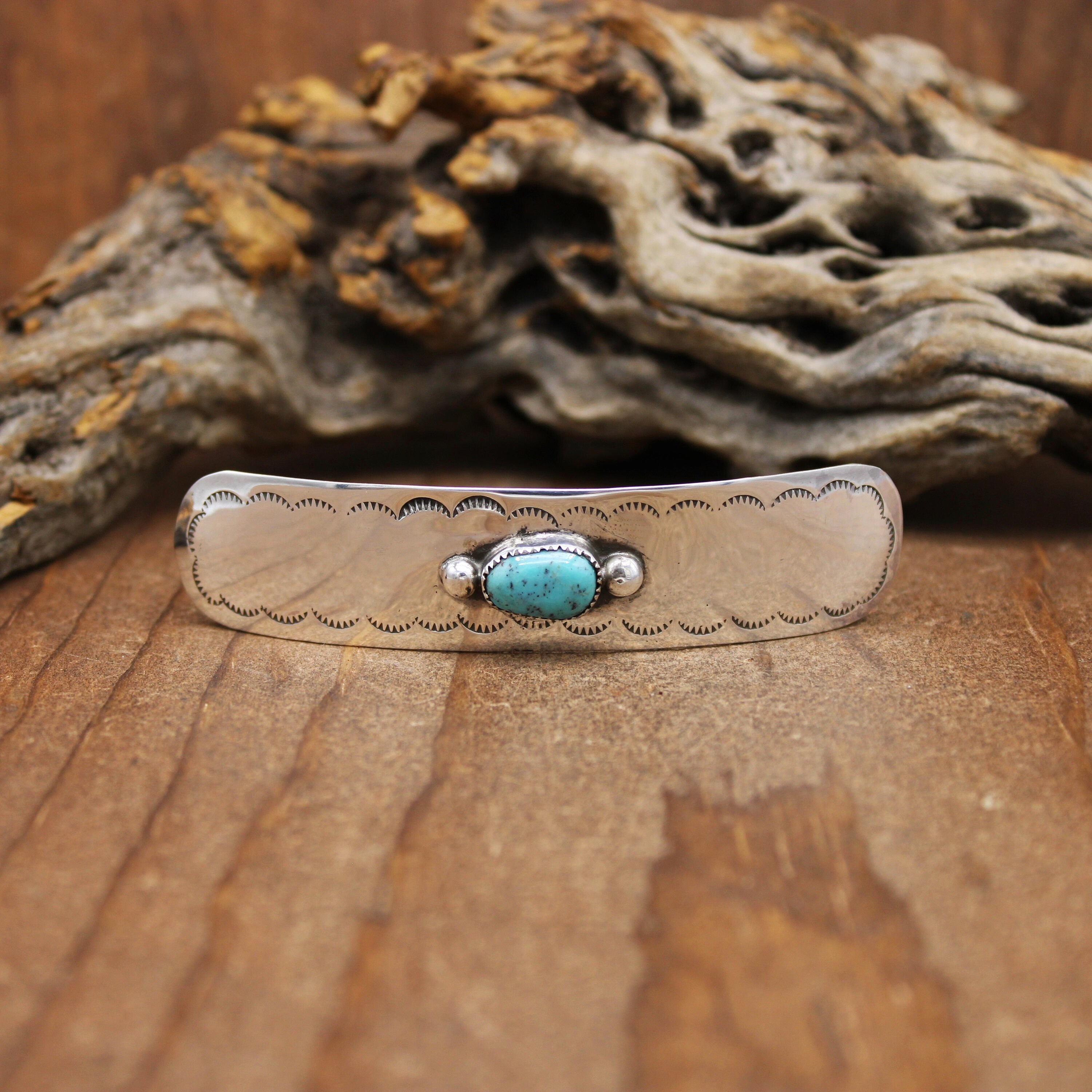 Vintage Sterling Silver and Turquoise Hair Barrette * - Etsy display picture 1