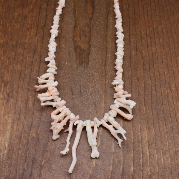 Angle Skin Coral Branch Necklace 24"