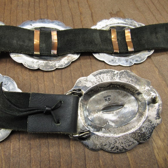 Vintage Sterling Silver Repousse Concho Belt - image 5